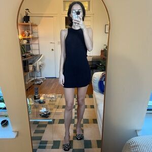 H&M edition brown knit dress with open back